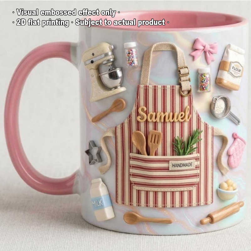 Coffee Tea Name - Mug Baker Custom Cetak 2D dengan