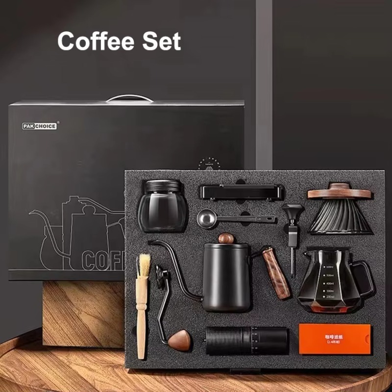 Coffee Tea And Sugar Set - 10pcs Set Kopi Perjalanan, Penggiling Kopi