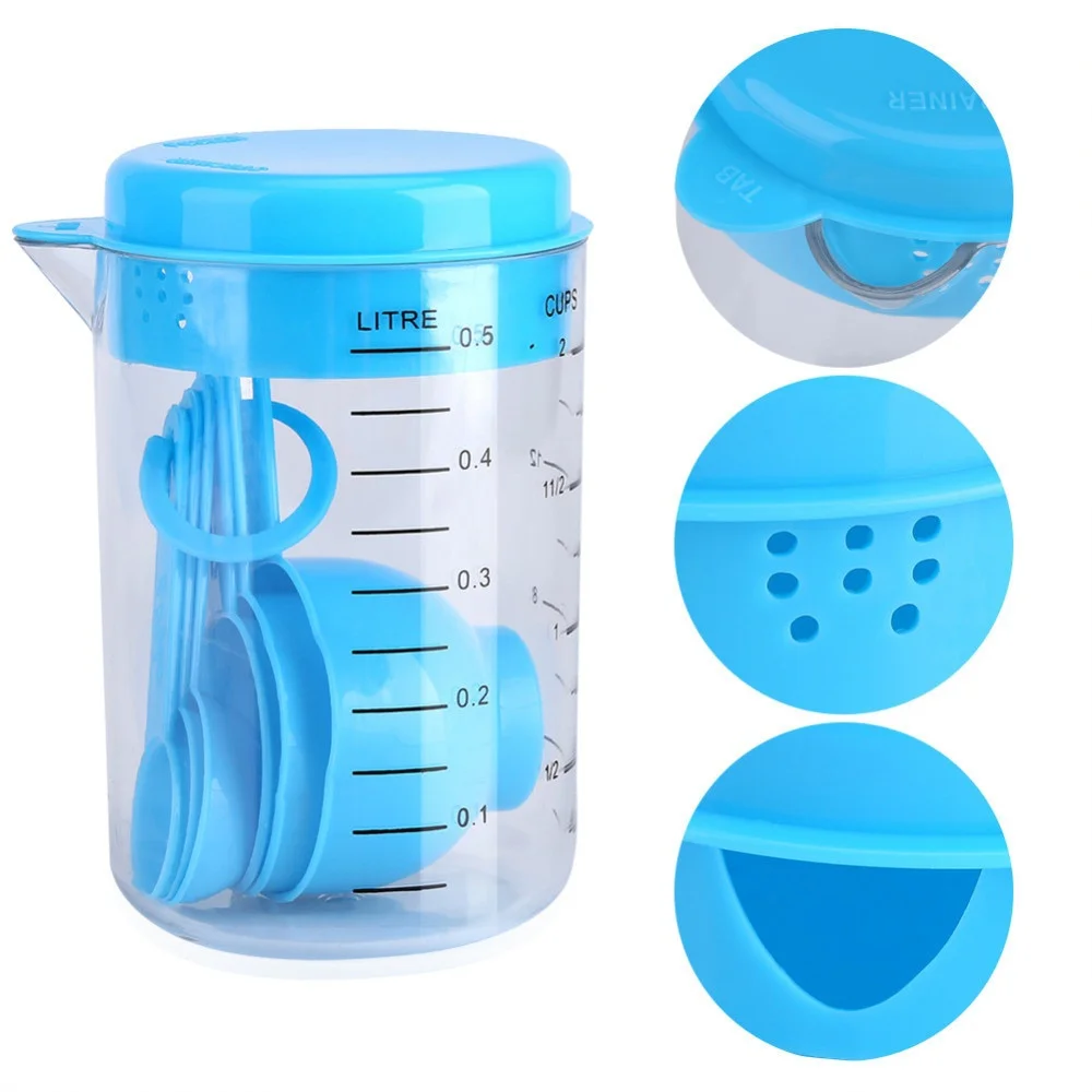 7 Buah/Set Gelas Ukur Plastik  - Coffee Tea And Sugar Set ulasan dan harga