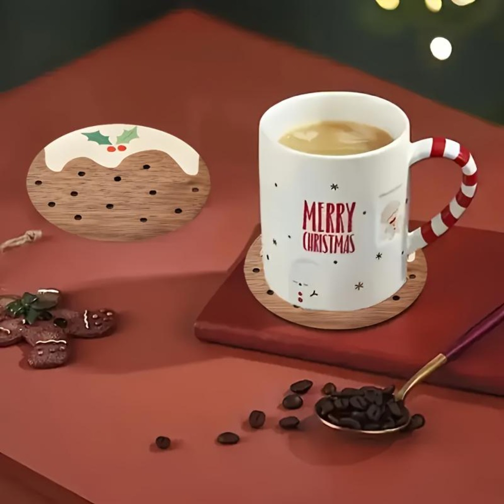 Set Alas Gelas Kayu Gaya Puddi - Coffee Tea And Sugar Set ulasan dan harga